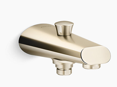 Parallel spout for bathtubs